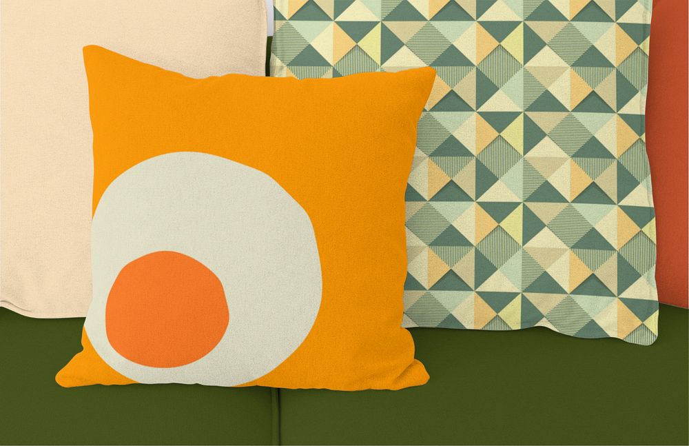 Cushion, pillow cover mockup, interior design