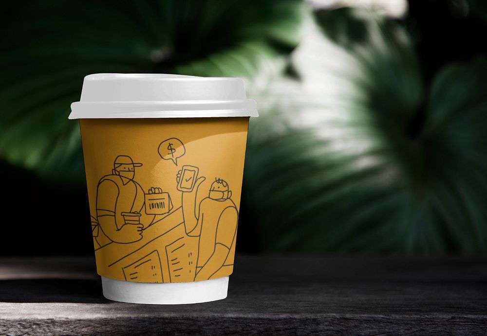 Paper coffee cup mockup, packaging design