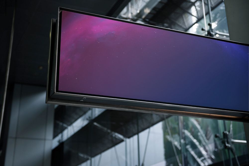 LED sign mockup, realistic advertisement