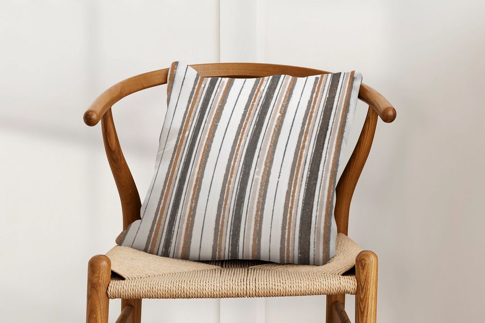 Cushion cover mockup, striped pattern design