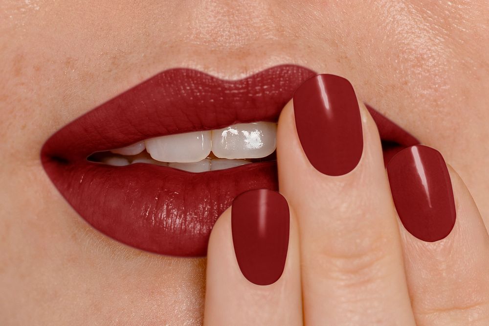 Lips mockup, editable lipstick color