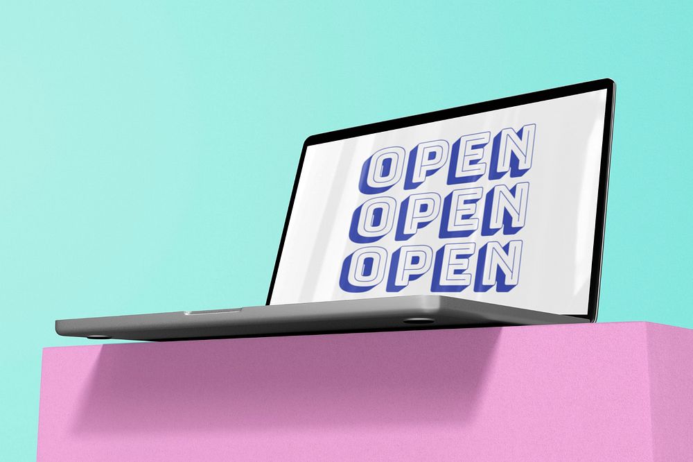 Laptop screen mockup, realistic digital device