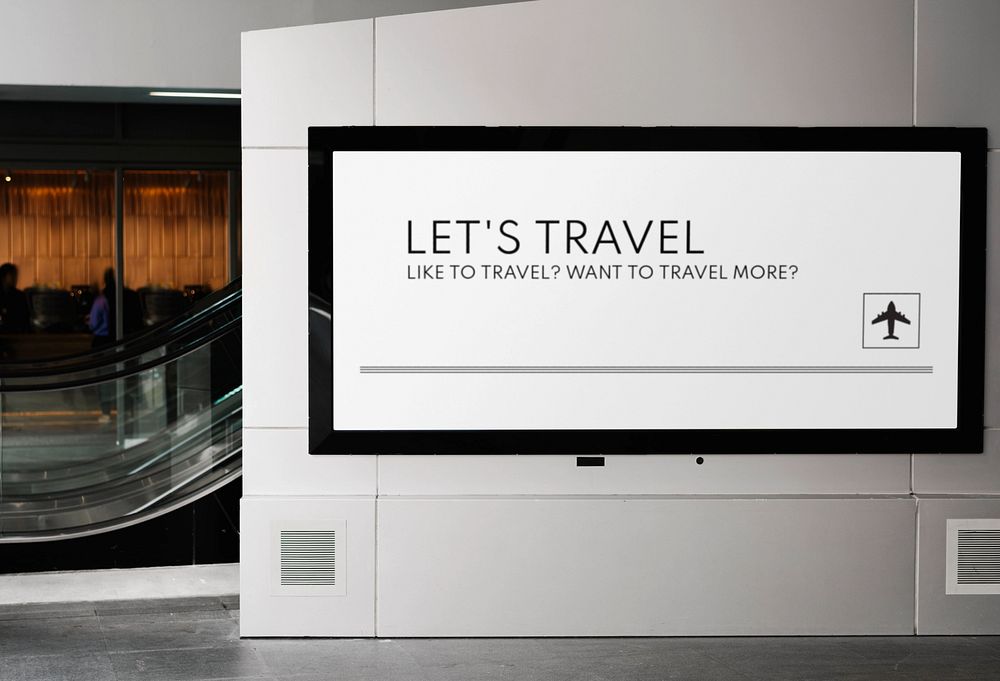 Advertising screen mockup, indoor