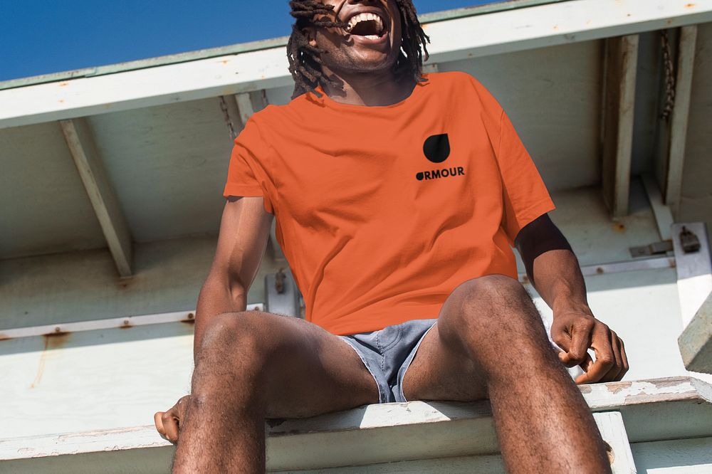 T-shirt mockup, men's street apparel