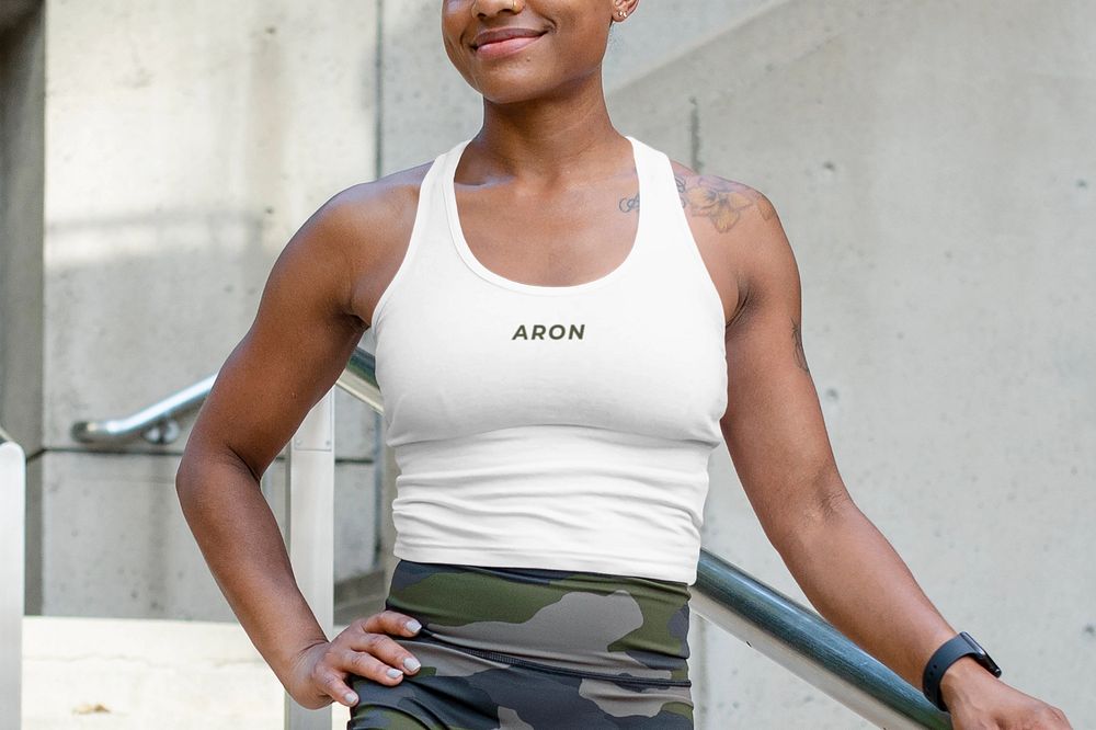 Sports tank top mockup, women's sportswear