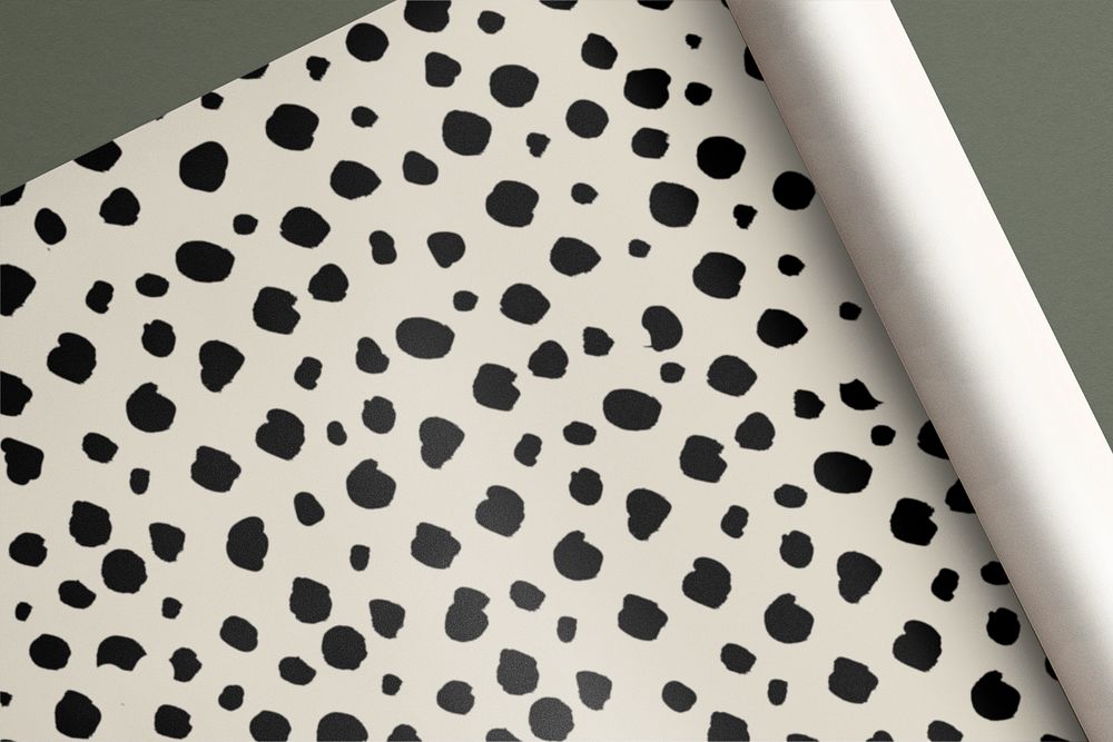 Wrapping paper mockup, dotted pattern