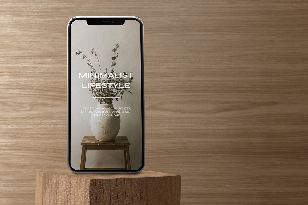 Mobile phone screen mockup, digital device