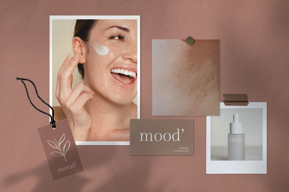 Beauty business mood board mockup, aesthetic design