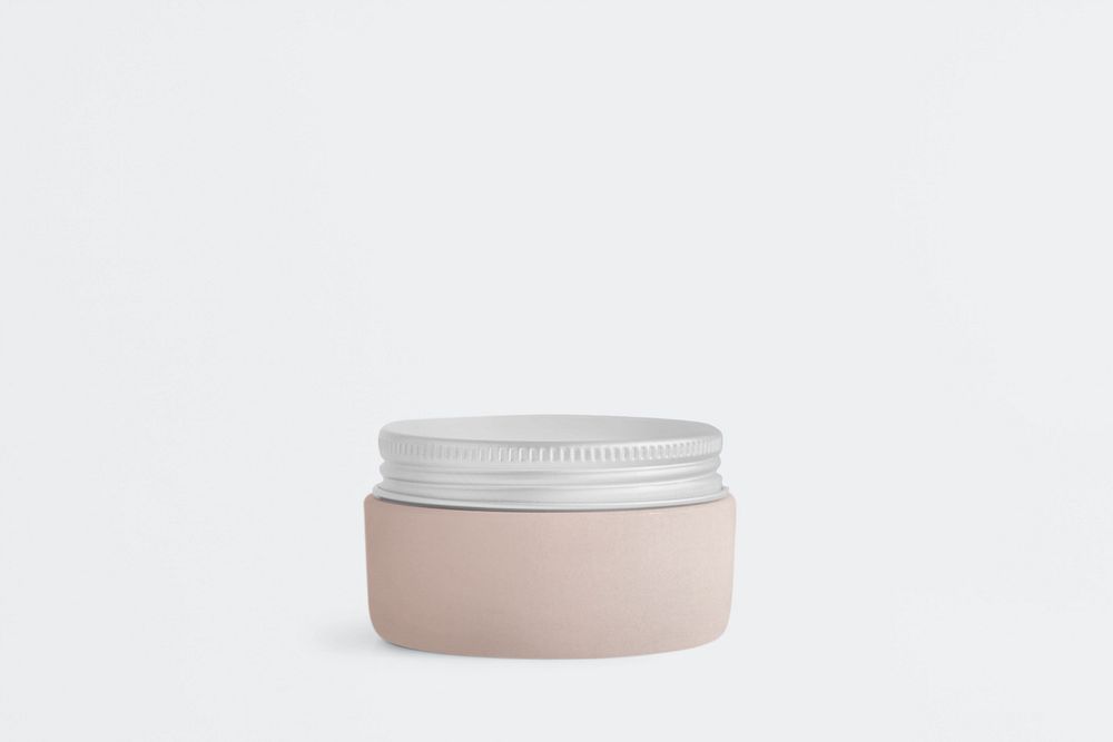 Skincare jar mockup, beauty product packaging