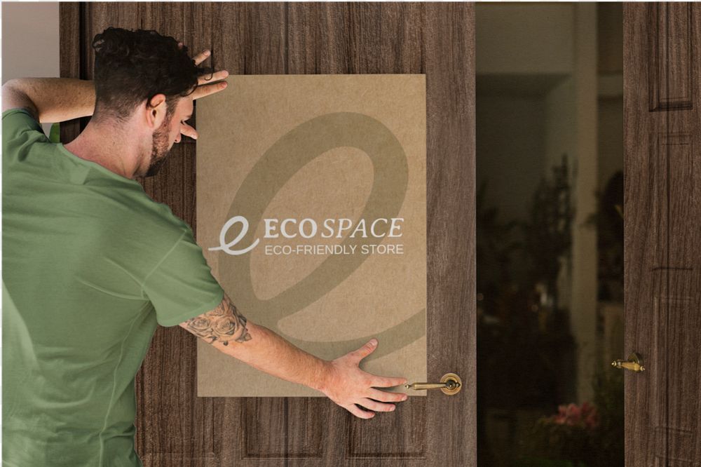 Eco-friendly store poster mockup, editable design