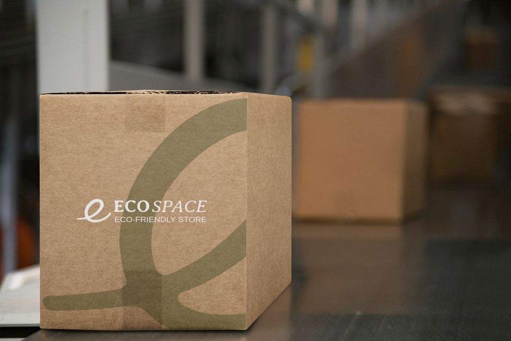 Shipping box mockup, editable design