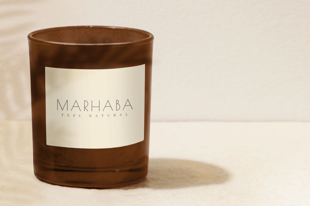 Candle label mockup, editable design