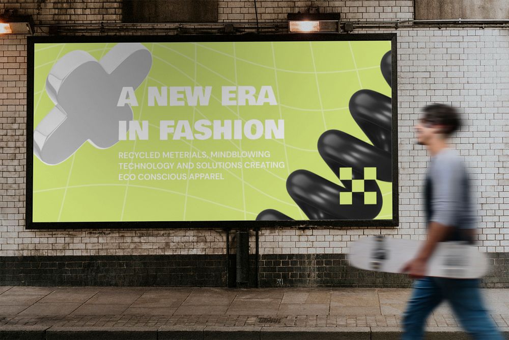 Billboard sign mockup, fashion advertisement