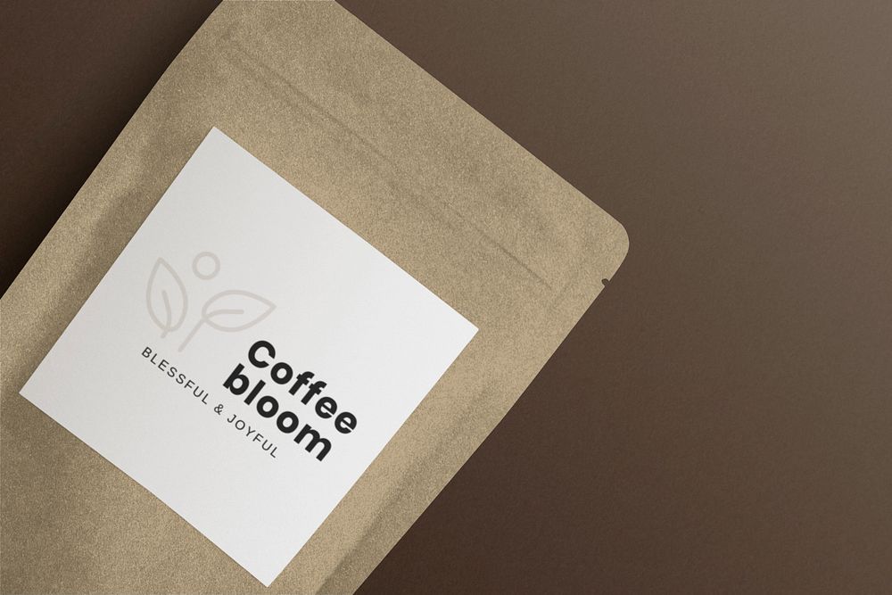 Coffee pouch bag mockup, editable design