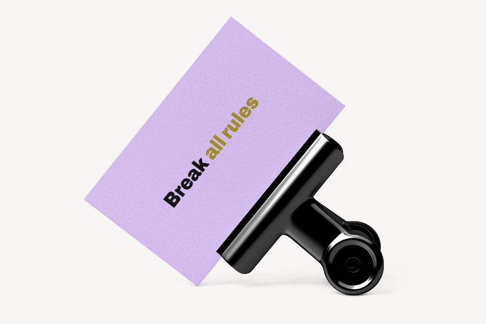 Business card mockup with clip 