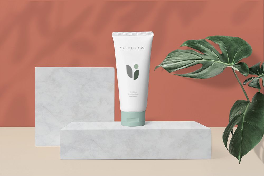 Editable skincare tube mockup, product packaging