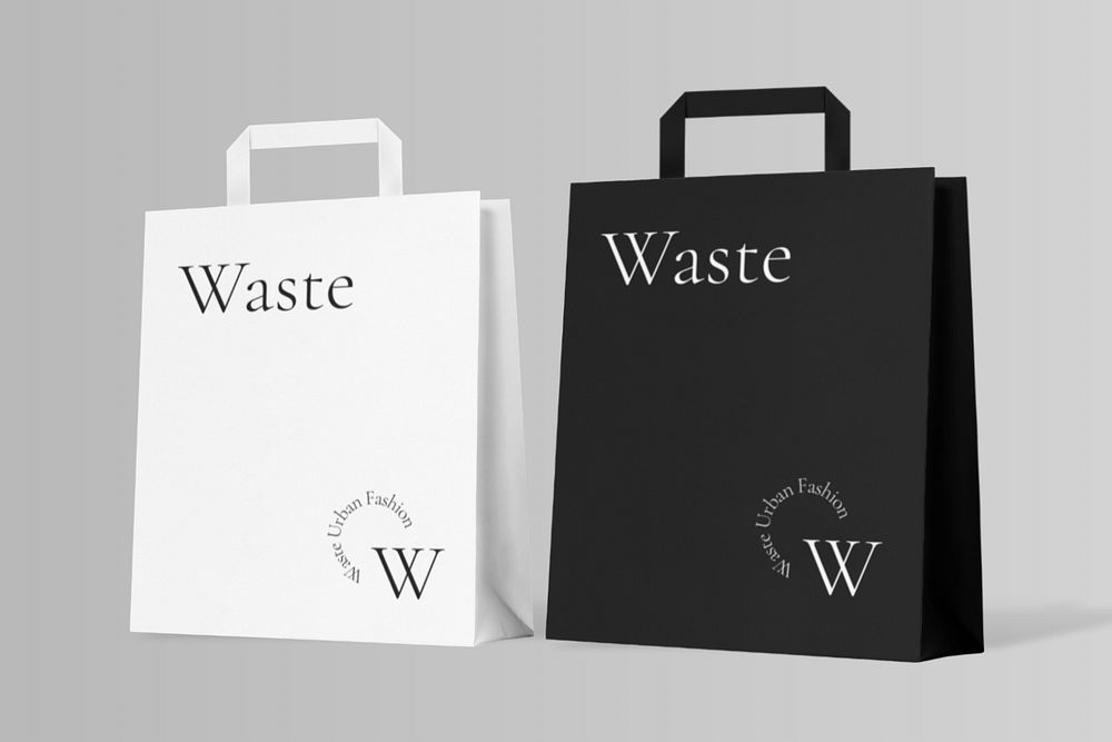 Paper bags mockup, editable design