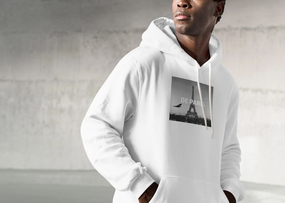 Men's hoodie mockup, editable Fall fashion design