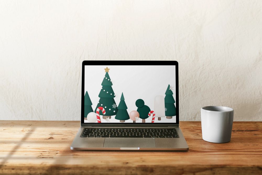 Editable laptop screen mockup