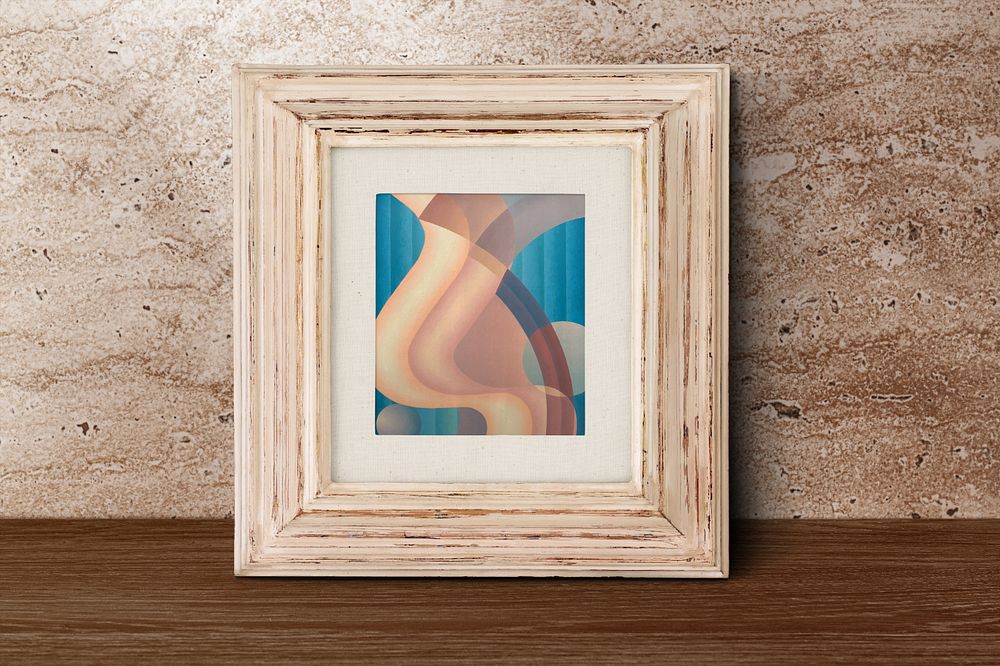 Wooden photo frame editable mockup, vintage design with Stuart Walker's illustration. Remixed by rawpixel.