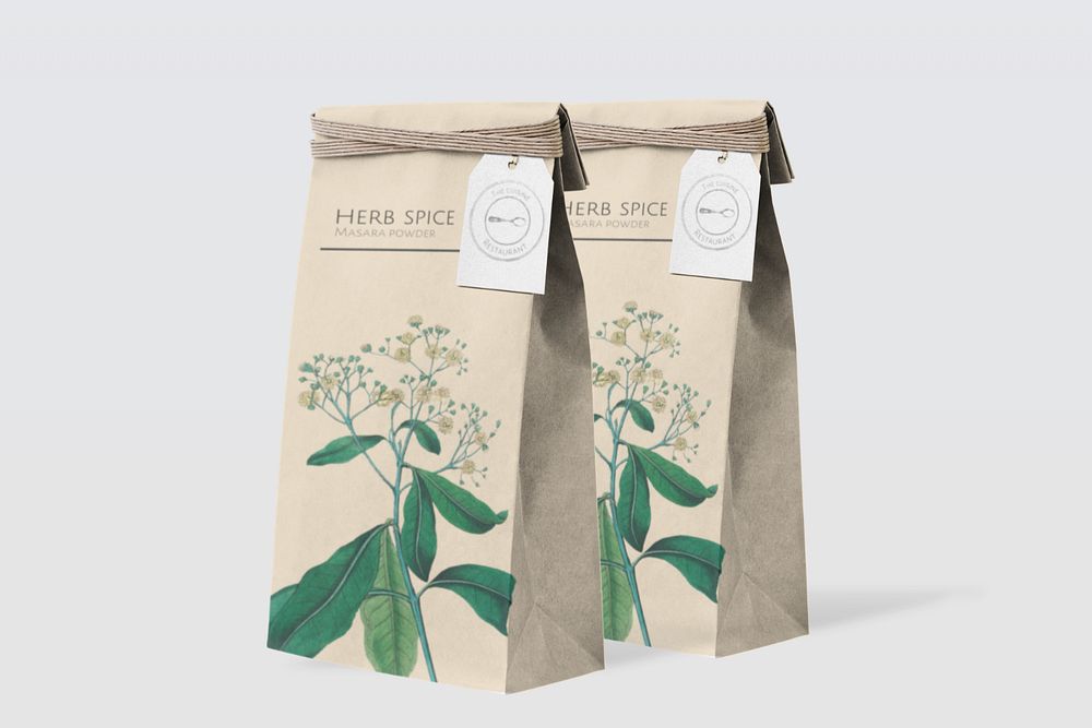 Kraft paper back mockup, editable disposable product packaging