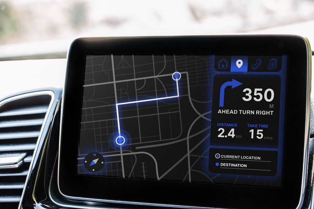 Car monitor screen editable mockup 