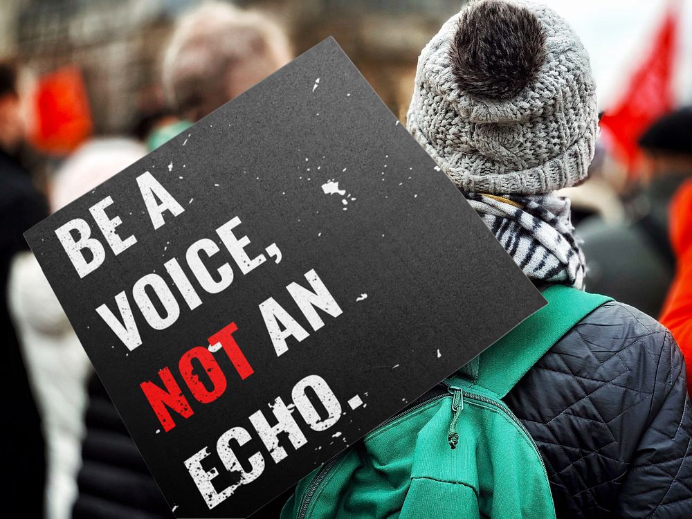 Protest sign mockup, editable design 