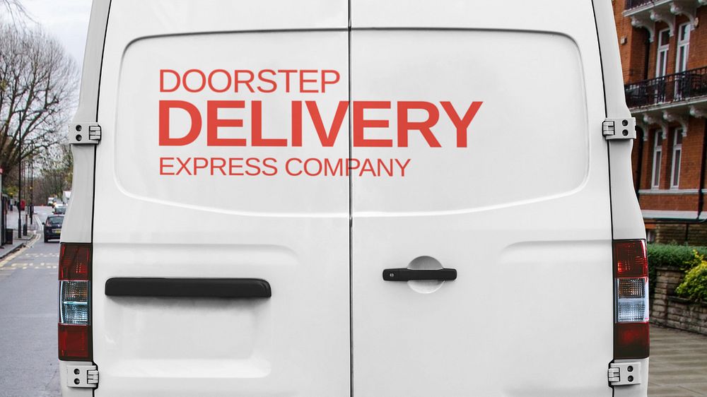 Van door editable mockup 