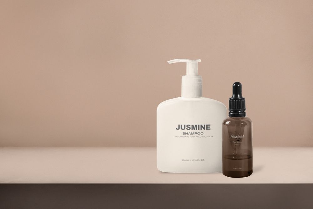 Skincare bottles mockup, editable design