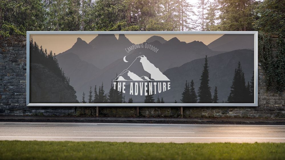 Roadside billboard mockup, editable design 