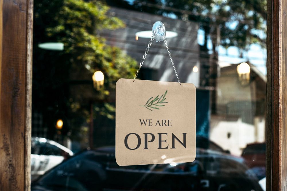 Open sign mockup, editable design 