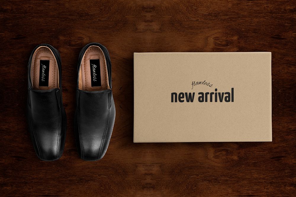 Men's business leather shoes mockup, editable design