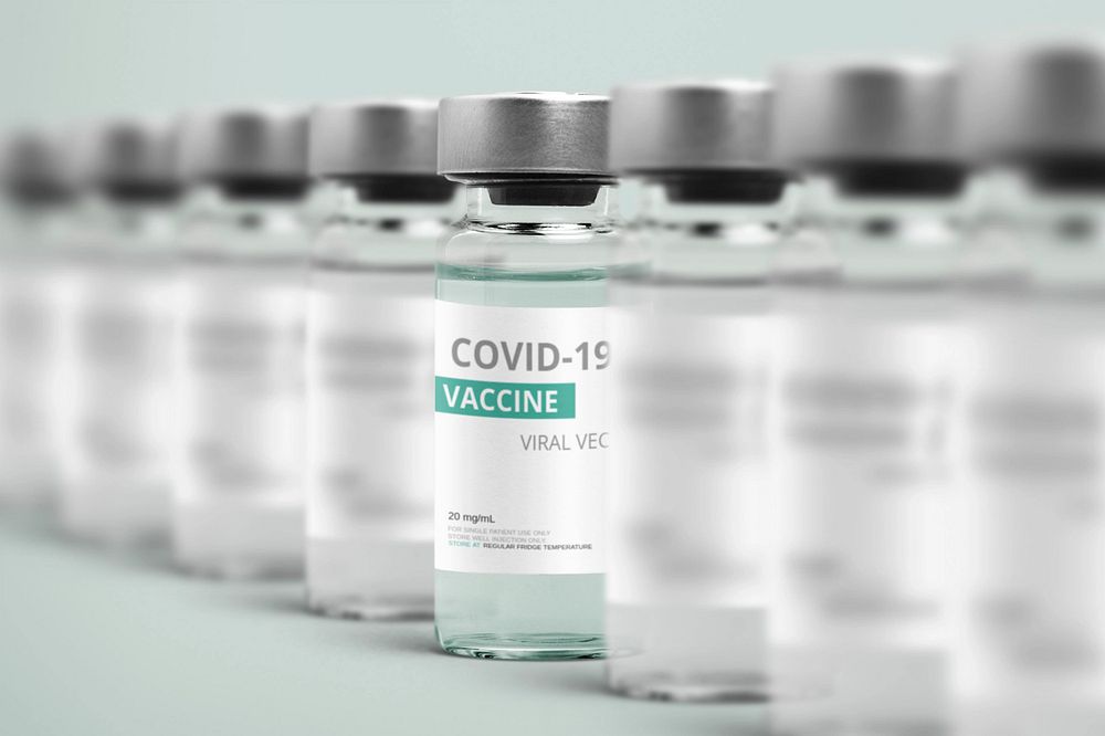 Vaccine bottle mockup, editable design