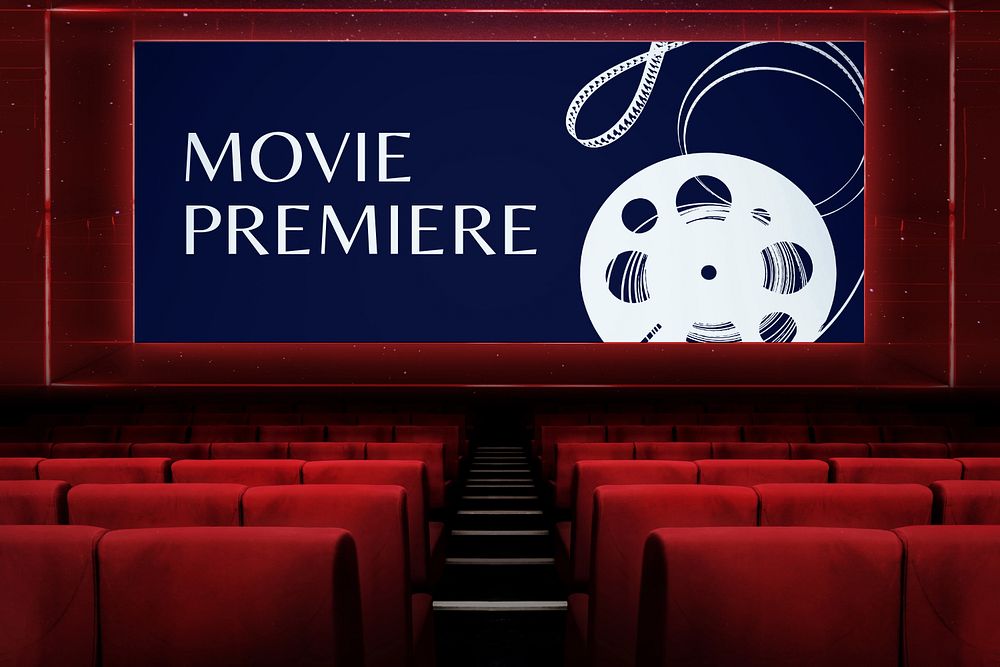 Movie screen editable mockup 