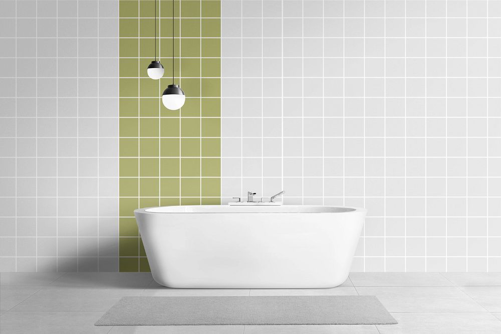 Bathroom wall mockup, editable design