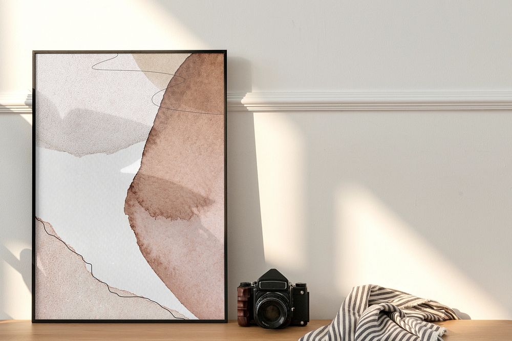 Photo frame mockup, editable interior design