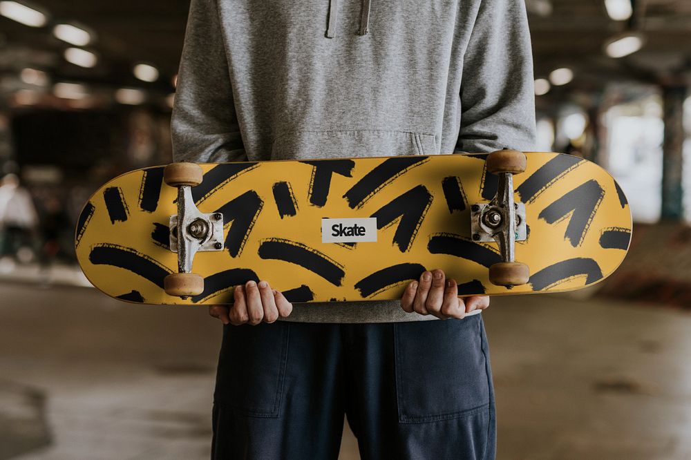 Editable skateboard mockup design