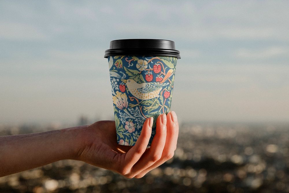 Paper coffee cup mockup, editable design