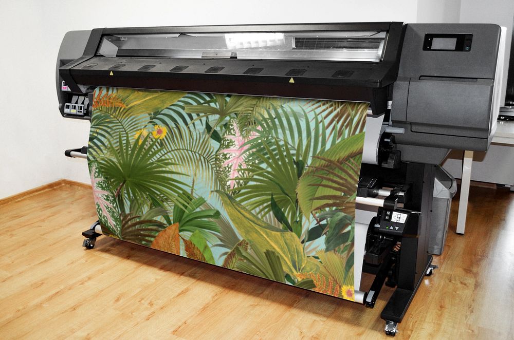 Printing machine editable mockup, product design