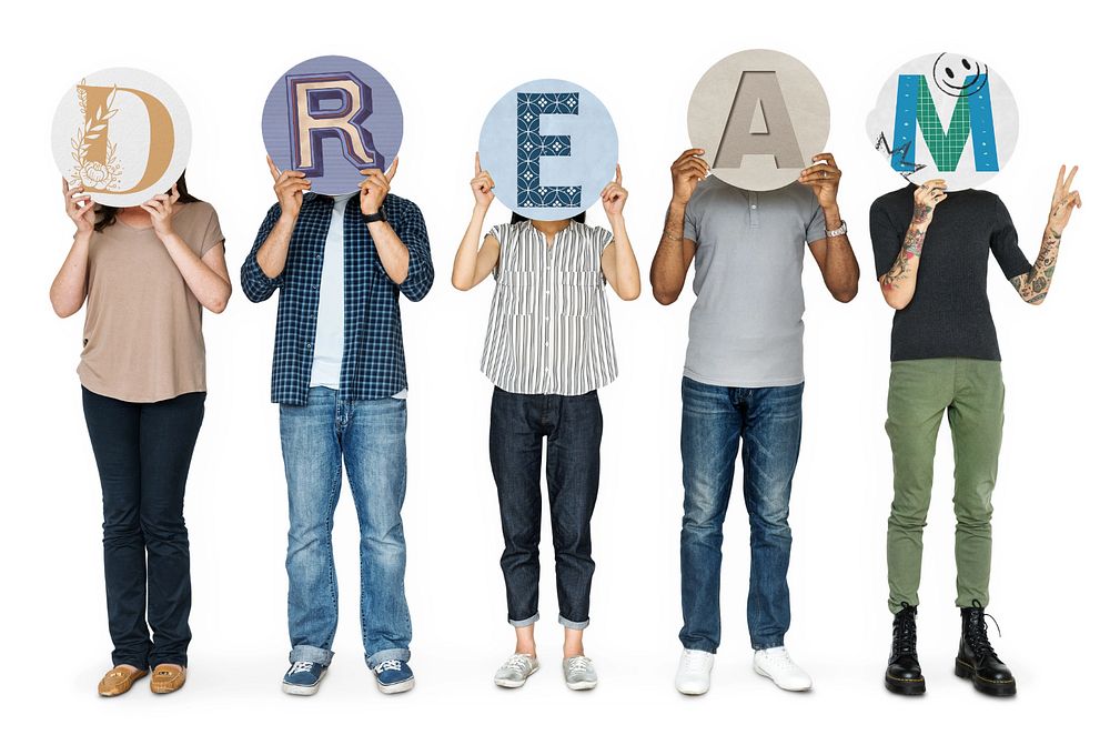People holding sign editable mockup