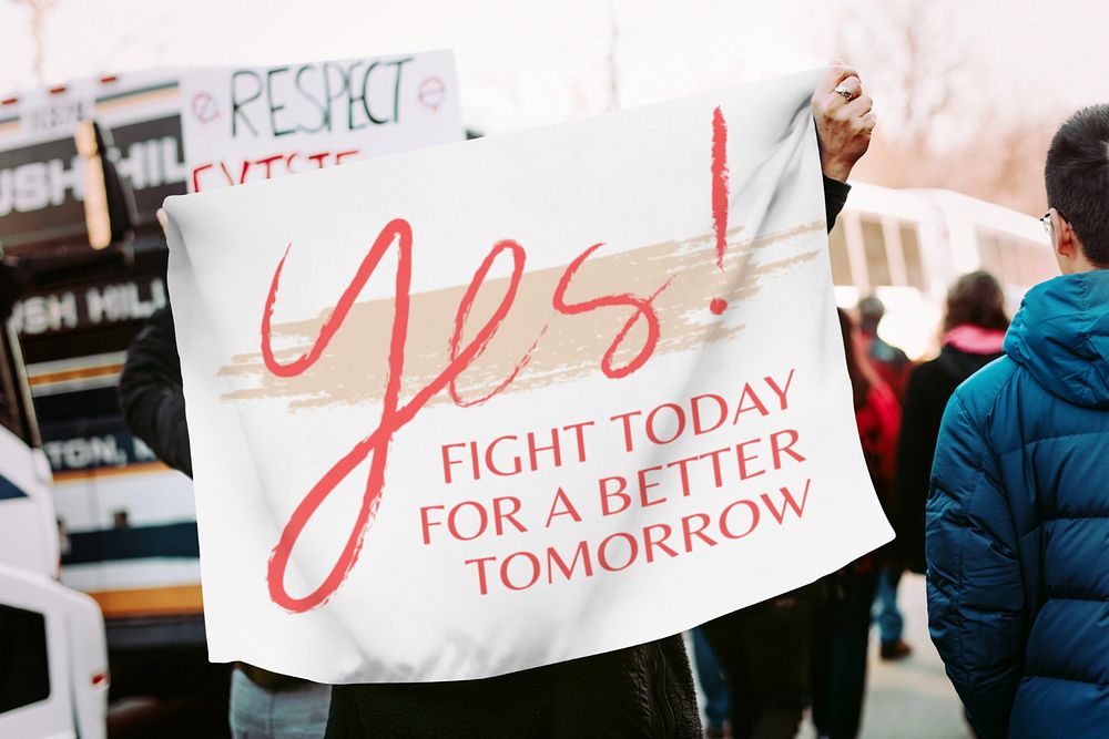 Protest sign editable mockup