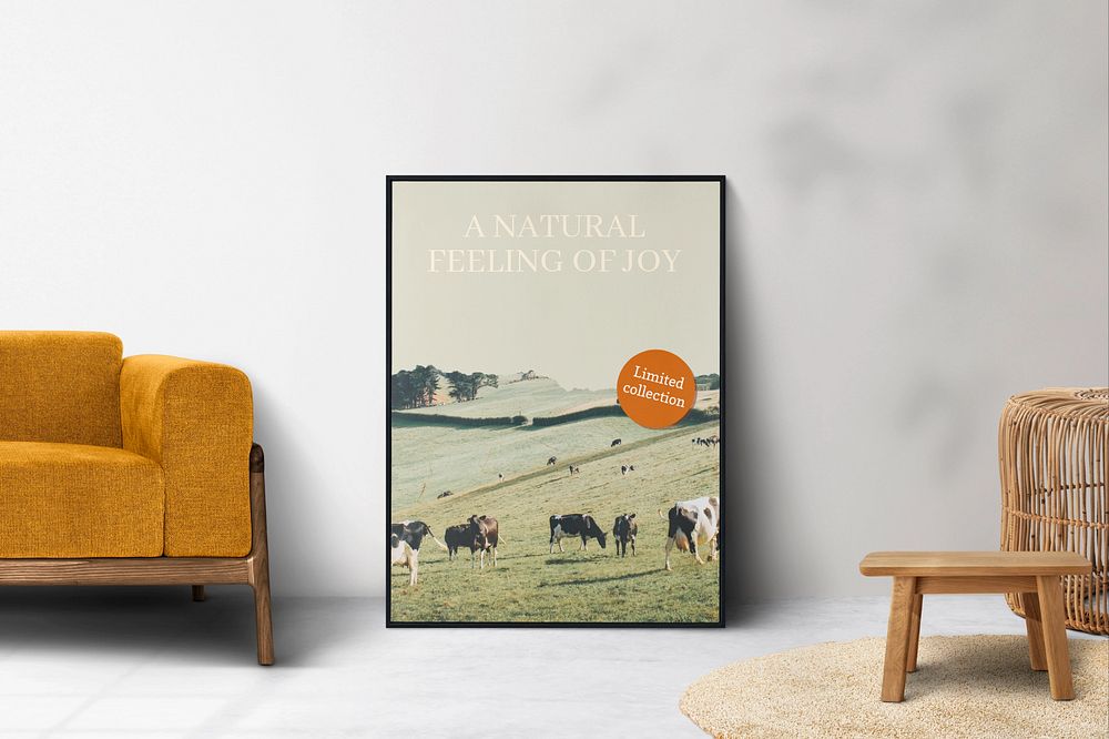 Picture frame mockup, editable home decor design