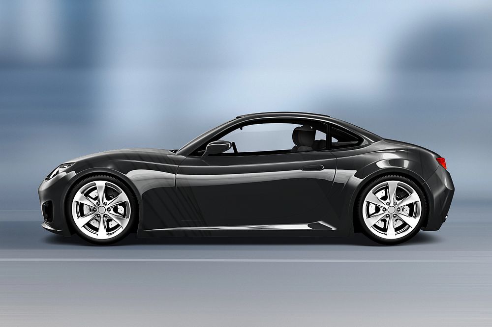 Sports car editable mockup, 3D vehicle