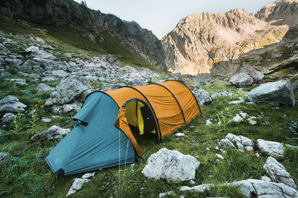 Camping tent mockup, editable design