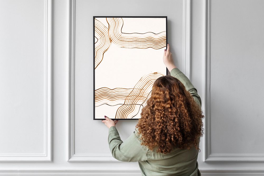 Picture frame editable mockup, wall decoration