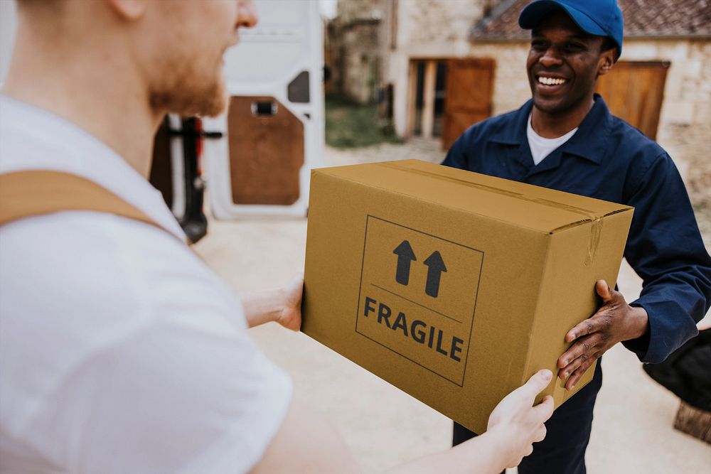 Delivery box mockup, moving service 