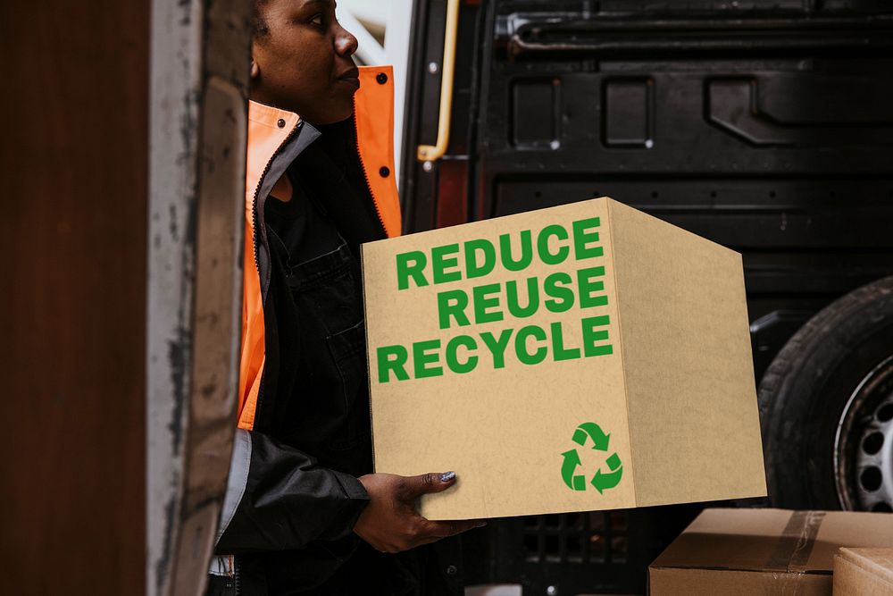 Delivery box mockup, moving service 