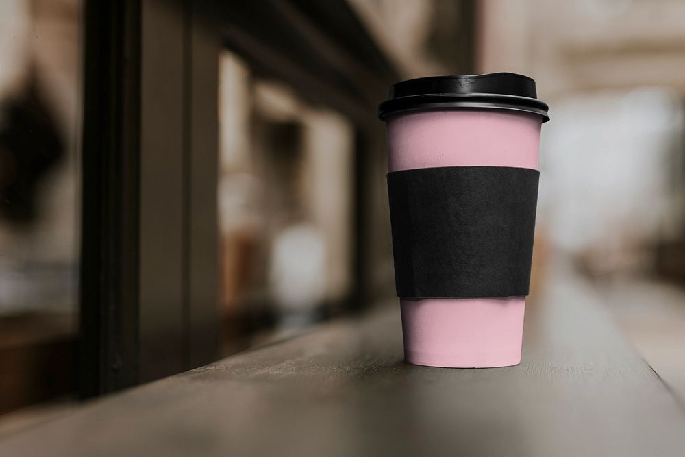 Coffee cup mockup, takeaway drink 