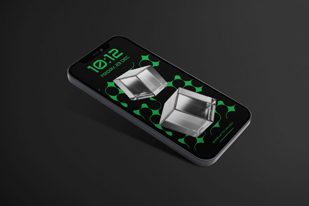 Phone screen editable mockup, digital device