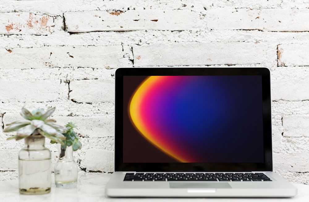 Laptop screen mockup, editable design